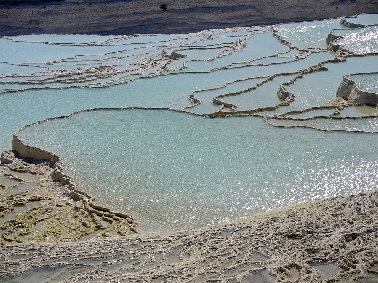 The calcium travertines at Pamukkale